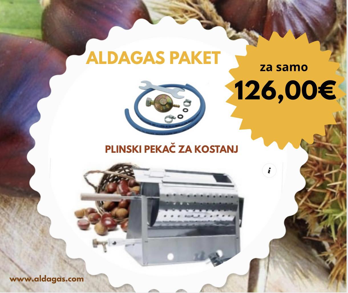 Akcijska ponudba pekača za kostanj pri Aldagas - Avtokampi.si