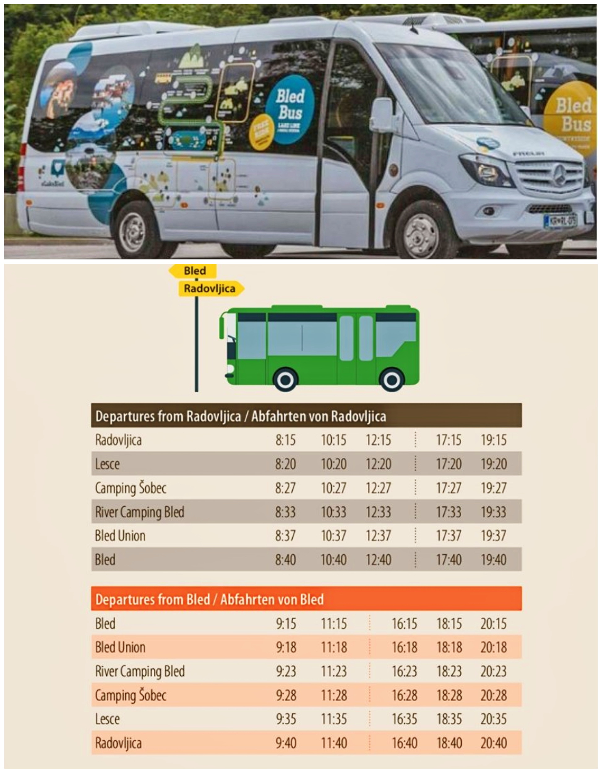 Vozni red poletnega avtobusa Radovlica - Bled - Avtokampi.si