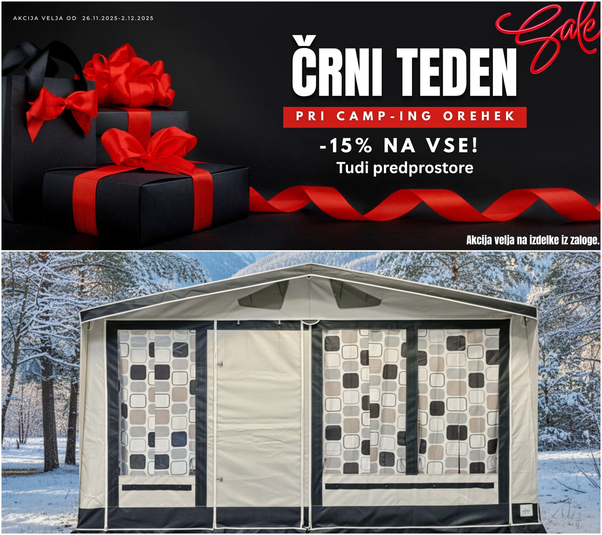 Black Friday akcija pri camping Orehek