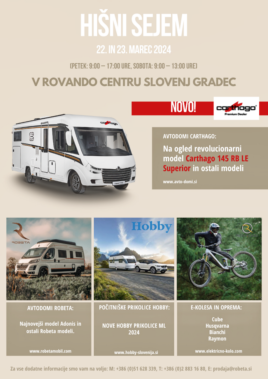 Hišni sejem avtodomov in počitniških prikolic 2024 - Avtokampi.si