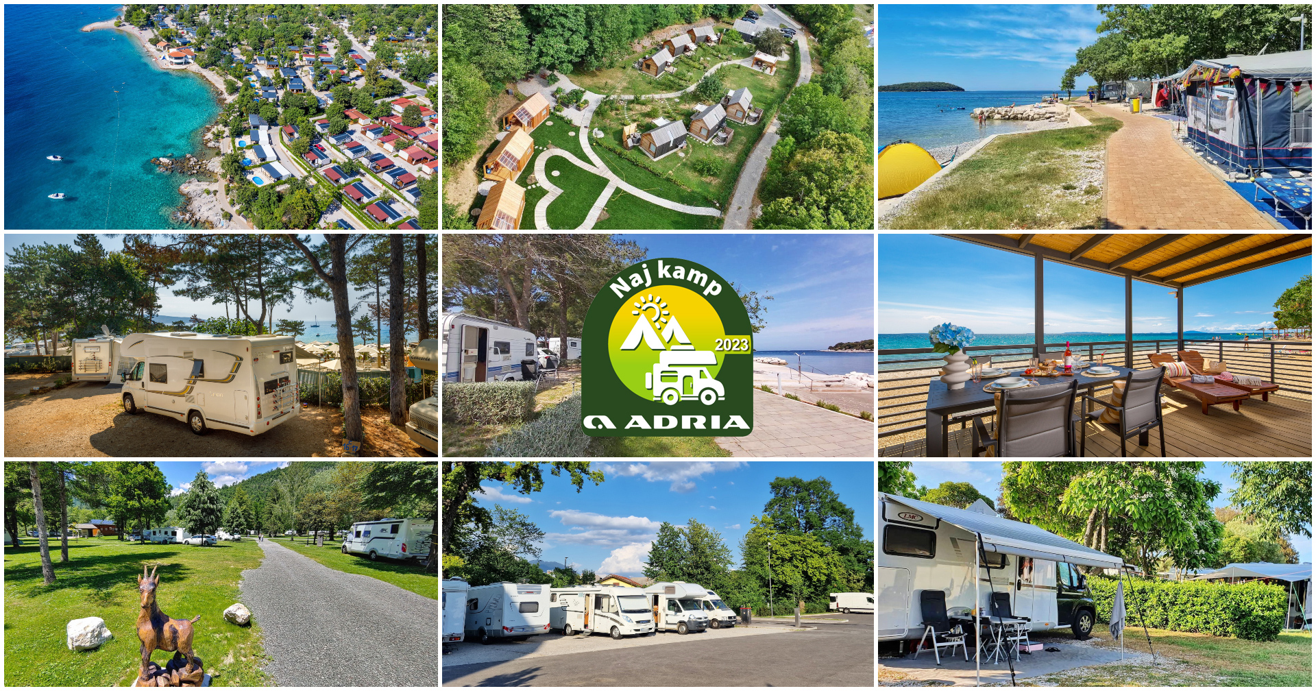 Naj kamp Adria 2023 - glasujte za najboljše kampe, glamping resorte in postajališča za avtodome