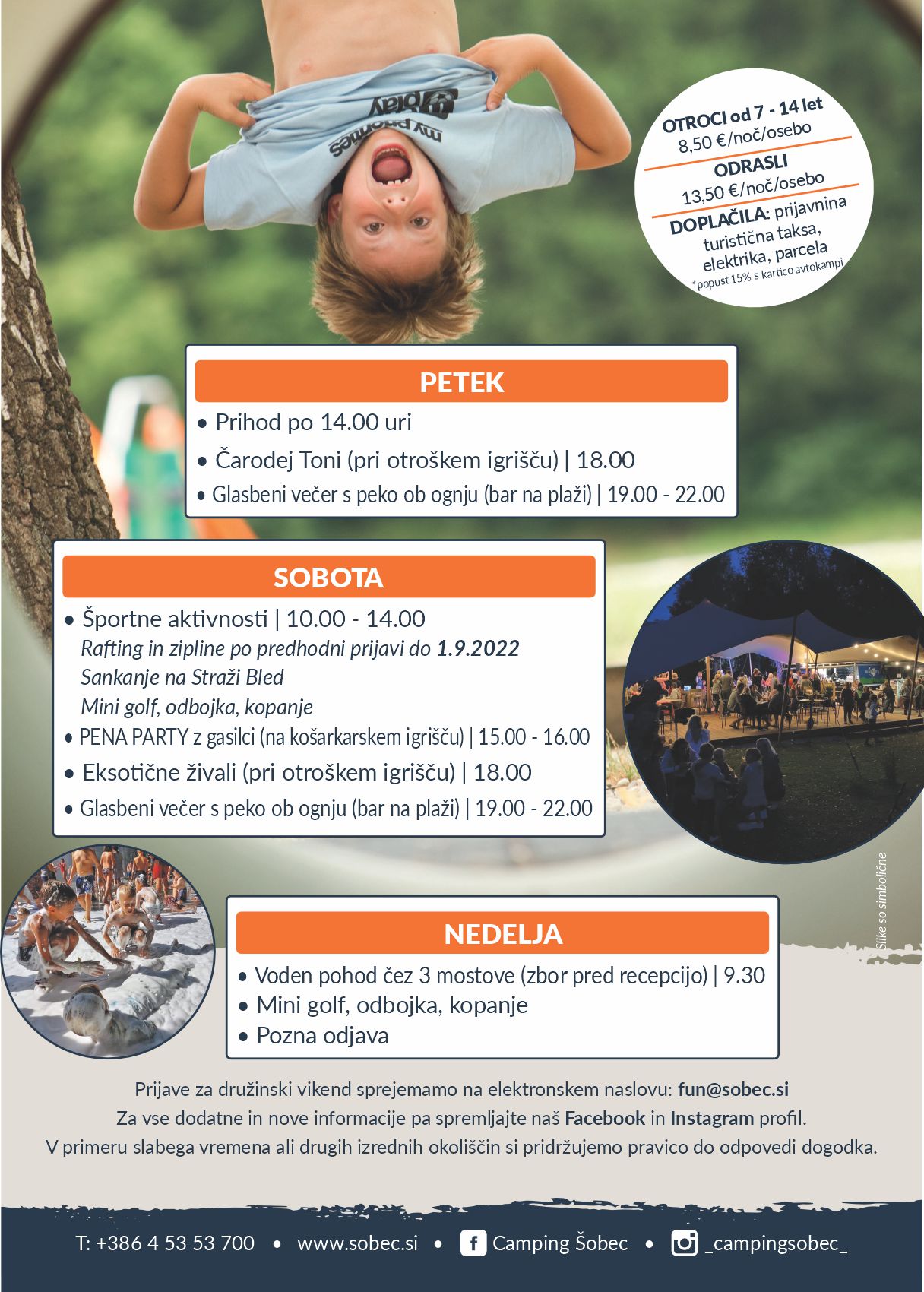 Program družinskega kampiranja v kampu Šobec