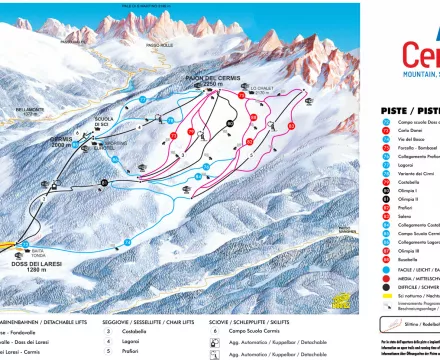 zemljevid smučišče Alpe Cermis