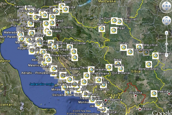 Get GPS Locations for Camps in Slovenia, Croatia, Montenegro, Serbia and BiH