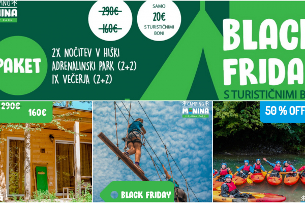 Kamp Menina – Black Friday ponudba najema hišic v sezoni 2021