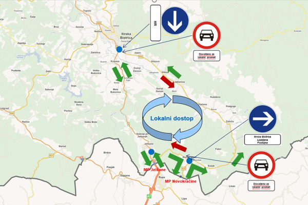 Nov prometni režim med Ilirsko Bistrico in mejnima prehodoma Jelšane ter Novokračine